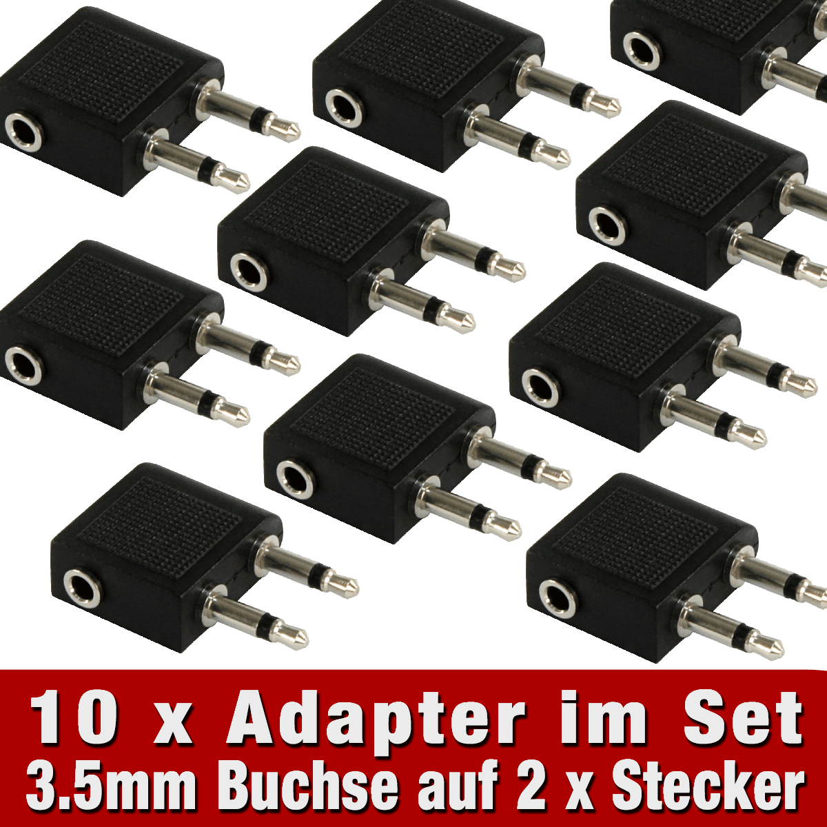 10 Stück Adapter Klinke