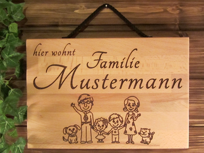 Familie, Ihr Name Schild mit persönlicher Gravur als Geschenk
