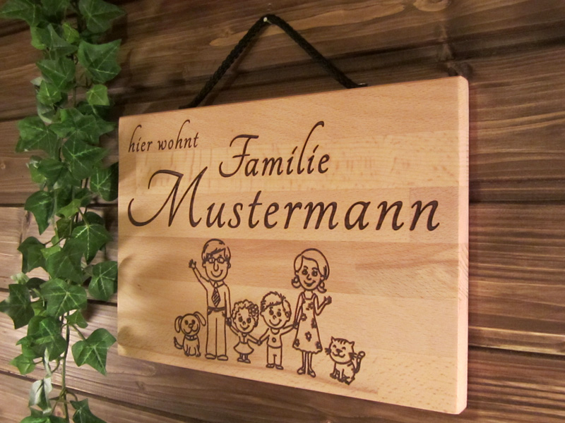 Familie, Ihr Name Schild mit persönlicher Gravur als Geschenk